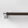 Dark Faux Wood Curtain Rod Nickel