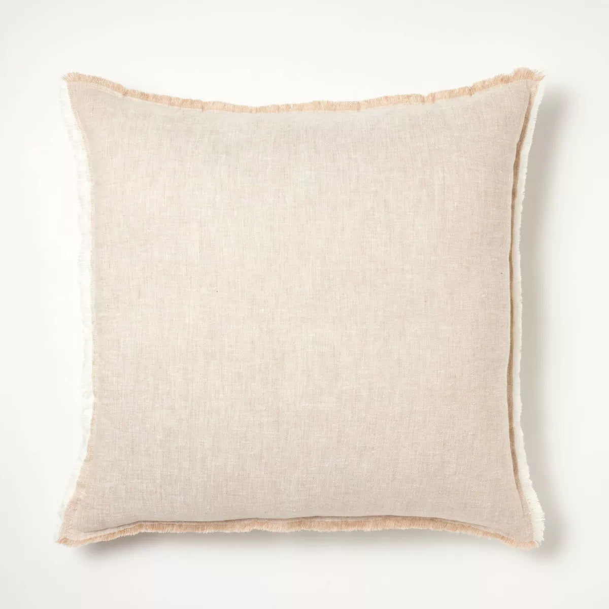 Oversized Reversible Linen Square Throw Pillow with Frayed Edges - Threshold™ - SHOWROOM ITEM