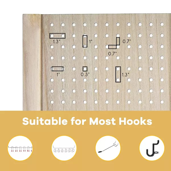 4-Panel Pegboard Display Folding Privacy Screen Craft Display
