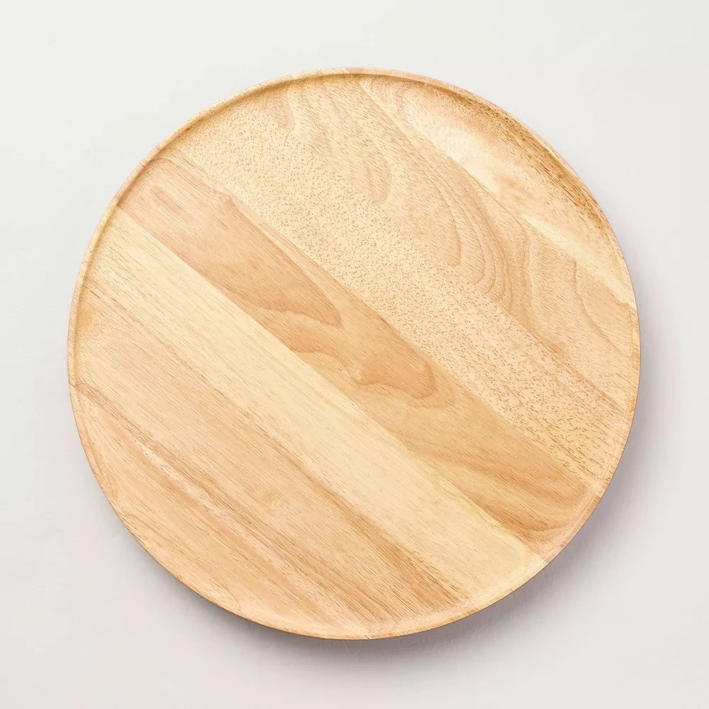 Wooden Pedestal Lazy Susan Natural