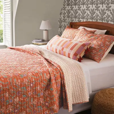 Floral Boho Reversible Printed Quilt Bronze - Full/Queen