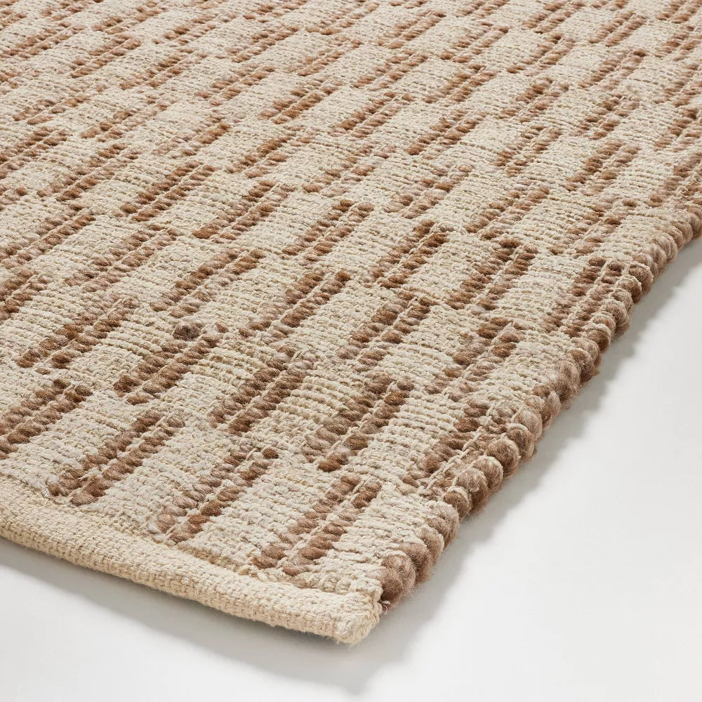 Checkered Stripe Rug Brown - Threshold™