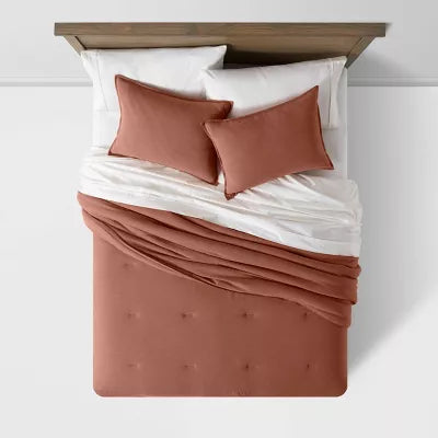 Space Dyed Cotton Linen Comforter & Sham Set - Full/Queen