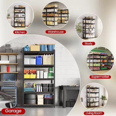 5-Tier Metal Storage Rack 5 Adjustable Shelves Boltless Shelving