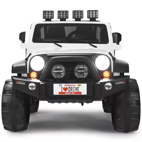 12V Kids Ride On Car 2 Seater Truck RC Electric Vehicles w/ Storage Room