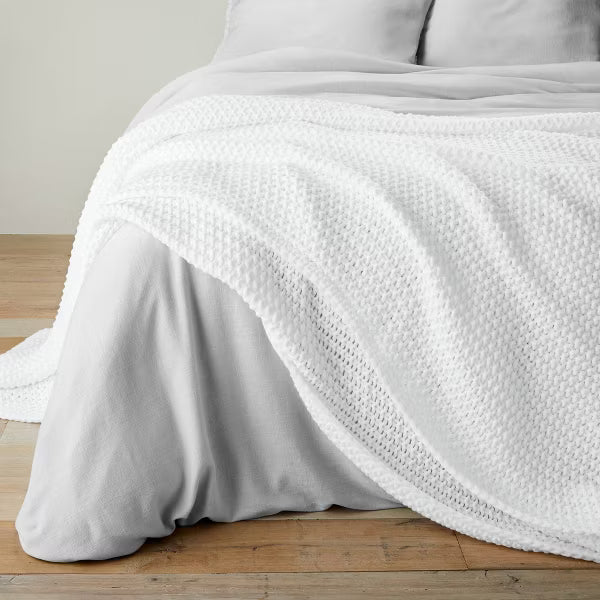 Chunky Knit Bed Blanket - King