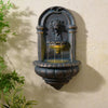 2-Tier Lion Head Stone Waterfall Fountain Antique Copper