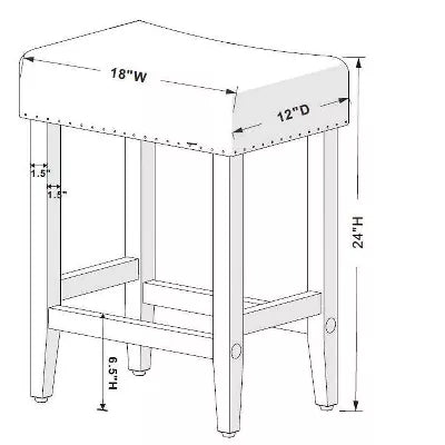 Rumford Saddle Counter Height Barstool with Wood Leg