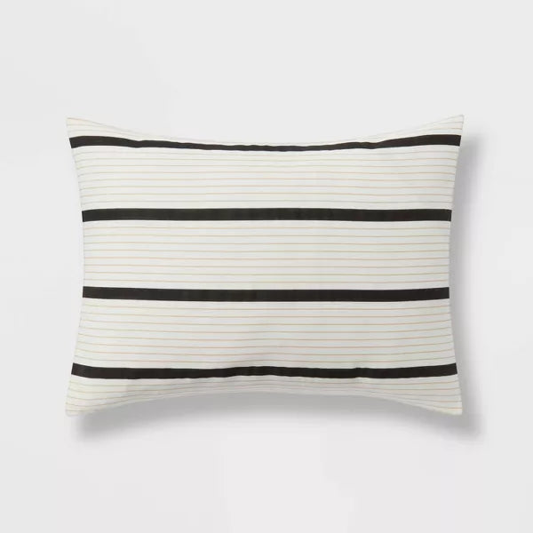 5pc Modern Stripe Comforter Set Off-White - Full/Queen