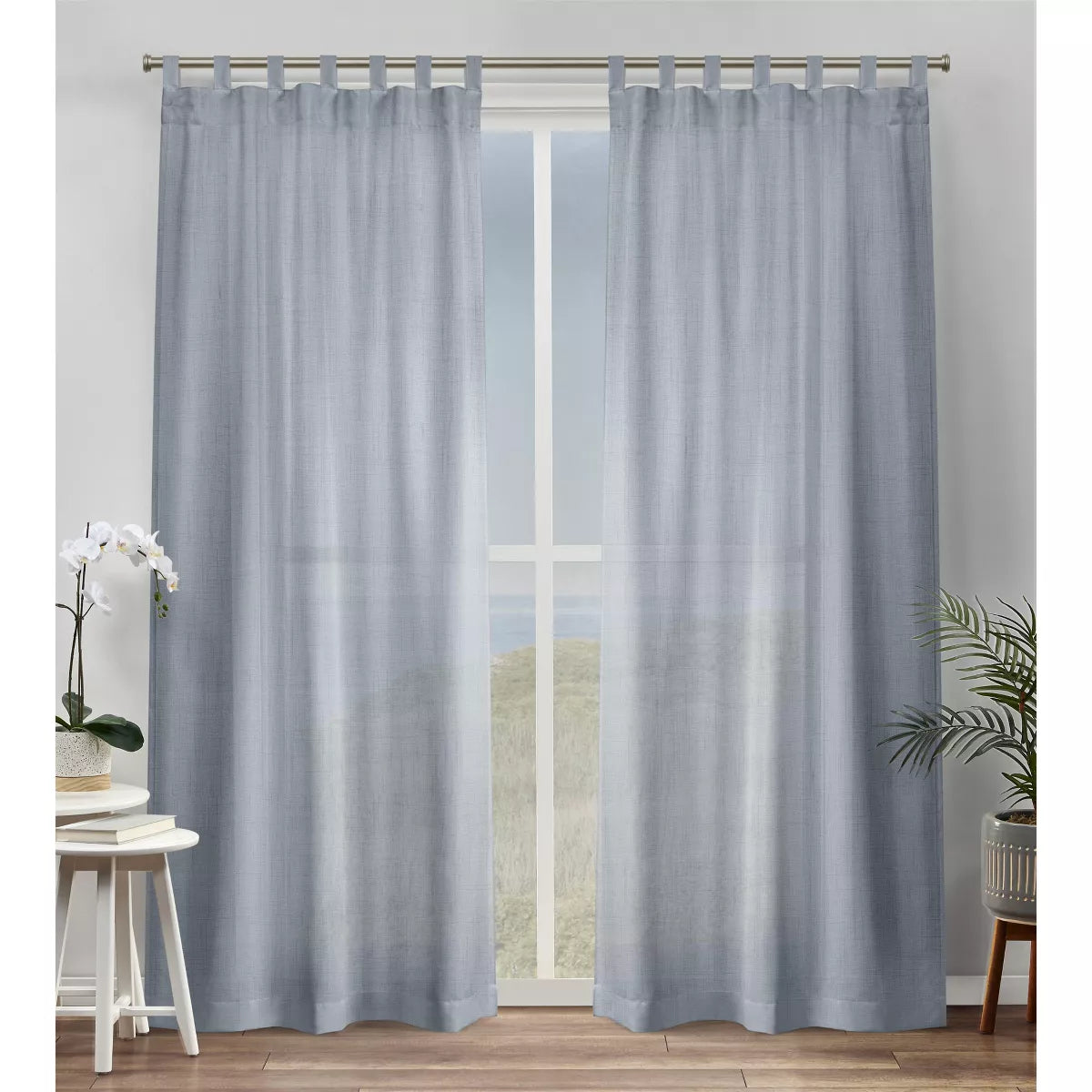 Bella Sheer Tab Top Curtain Panel Pair