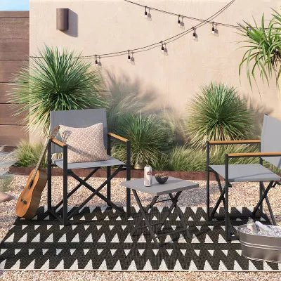1-Piece Henning Folding Patio Chair Gray