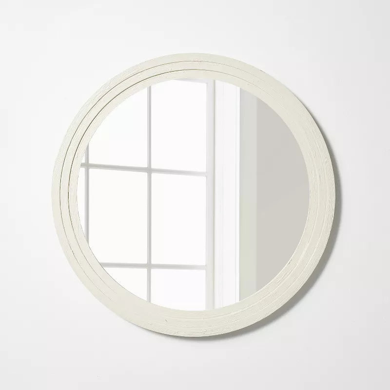 Plaster Circle Wall Mirror