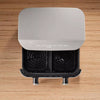 Dual Basket Tri-Zone Air Fryer Gray: Cool Touch Handle, Includes Fry Basket & Crisping Tray