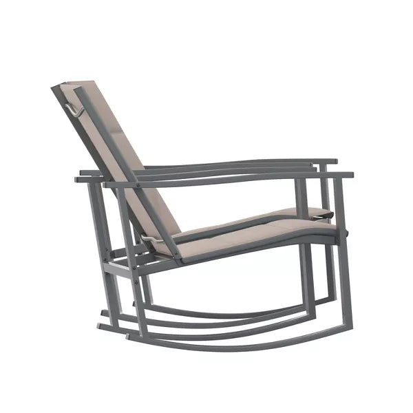 1-Piece Flex Comfort Outdoor Rocking Chairs with Steel Frames