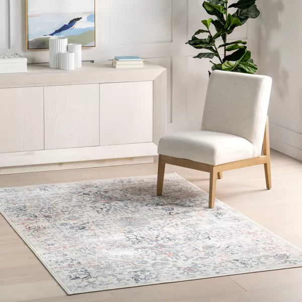 Everlee Faded Persian Machine Washable Indoor Area Rug