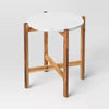 Wood and Marble Accent Table Natural