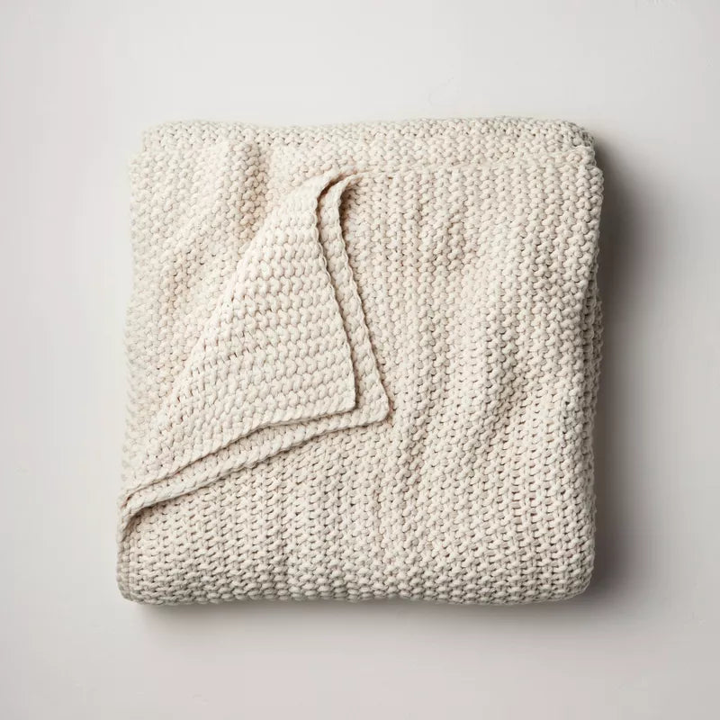 Chunky Knit Bed Blanket  King