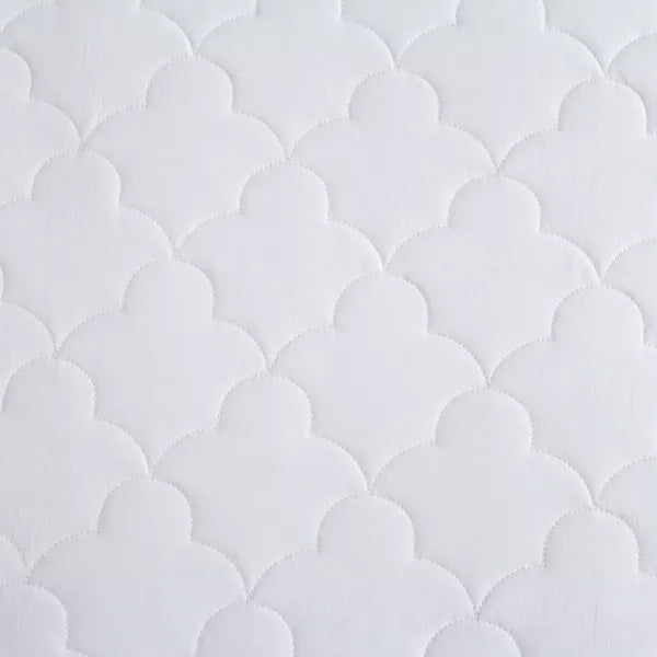 All Natural Cotton Percale Quilted Mattress Pad White - King