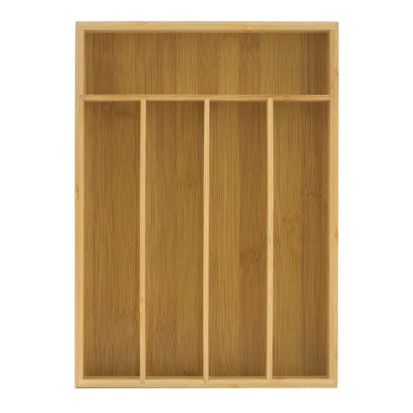 7 slot Bamboo Flatware Organizer