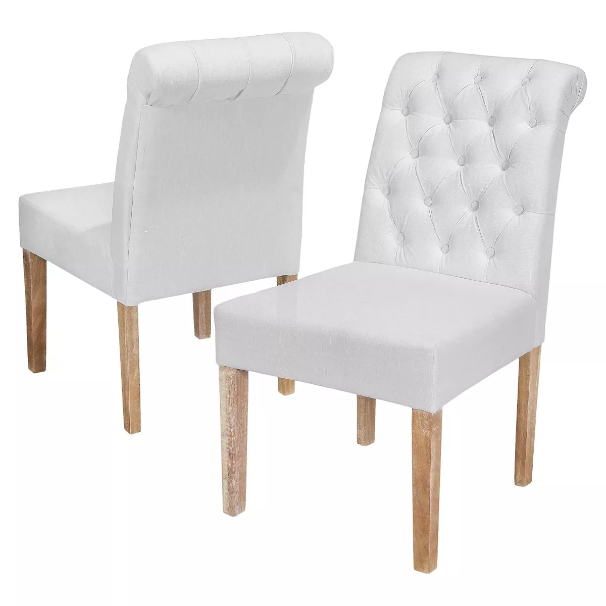 2ct Dinah Roll Top Fabric Dining Chair Set