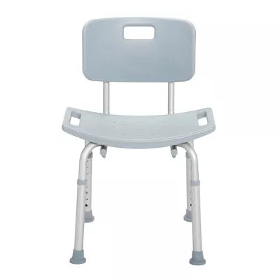 Bathroom Safety Shower Tub Bench Chair with Back, Gray