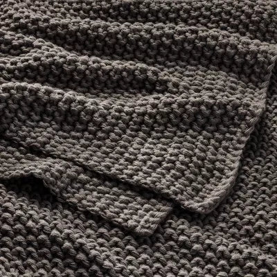 Chunky Knit Bed Blanket - Full/Queen