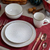 16pc Stoneware Honey Dinnerware Set White