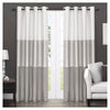 Set of 4 Chateau Striped Faux Silk Light Filtering Grommet Top Window Curtain Panels