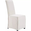 Set of 2 Grayson Slipcover Dining Chair Ivory - High-Back, Linen-Feel Polyester, Wood Legs