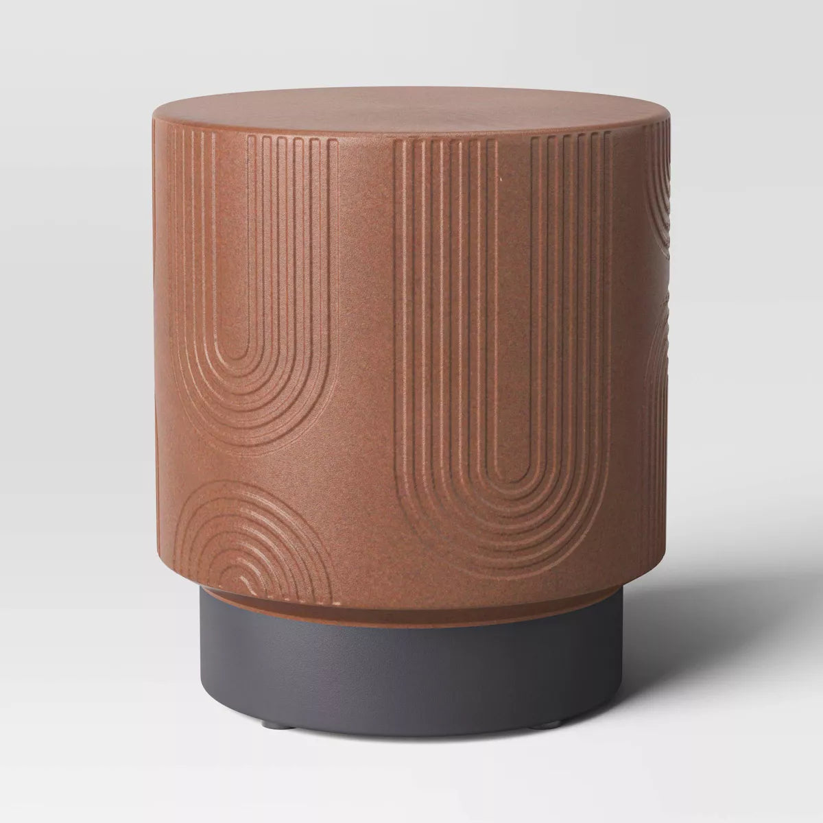 🔴 Geometric Terrafab Accent Table - Brown SHOWROOM ITEM