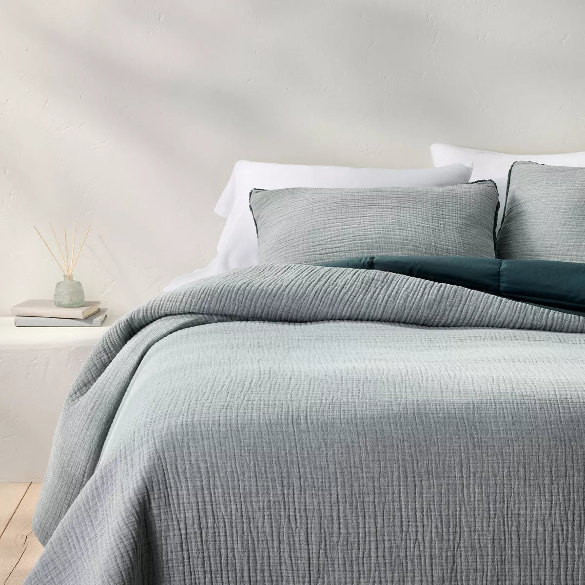 Textured Chambray Comforter & Sham Set - Full/Queen