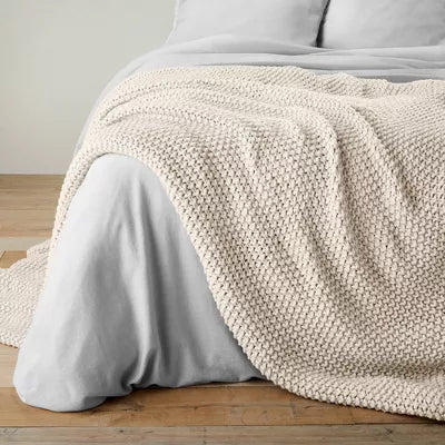 Chunky Knit Bed Blanket  King