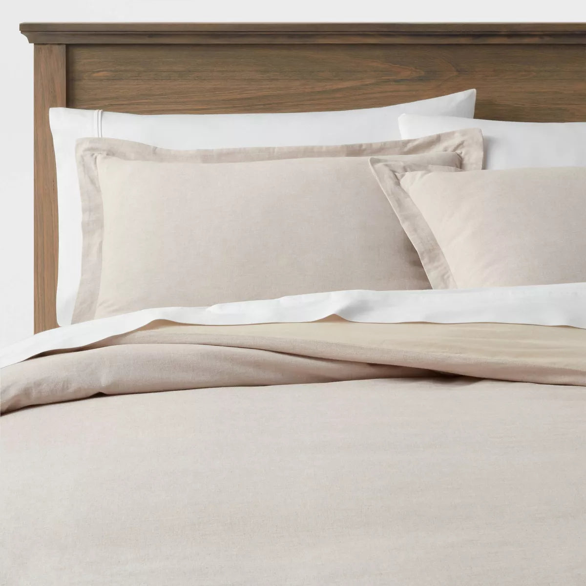 Cotton Linen Chambray Duvet Cover & Sham Set - King