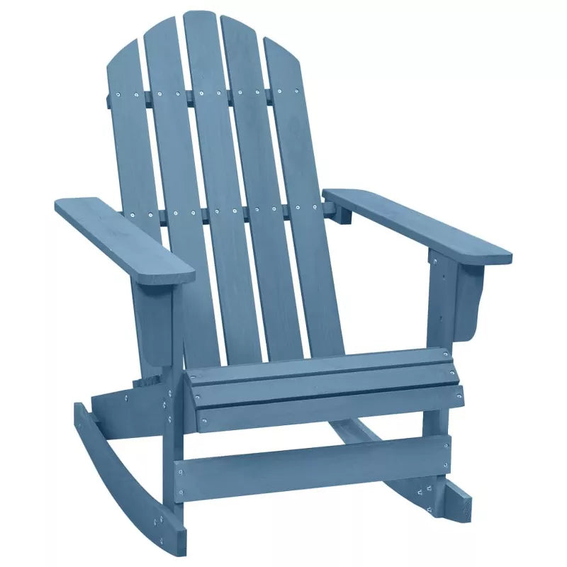 Patio Adirondack Rocking Chair, Solid Fir Wood, Blue