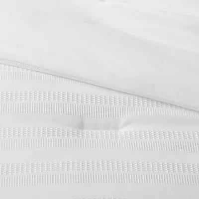 Woven Waffle Stripe Comforter - King