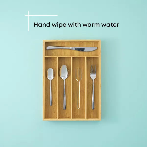 7 slot Bamboo Flatware Organizer