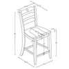 2pk Wood Ladder Back Counter Stool