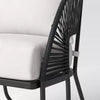 1-Piece Mackworth Rope Outdoor Patio Club Chairs Black - Weather-Resistant Steel Frame, Polyester Cushions