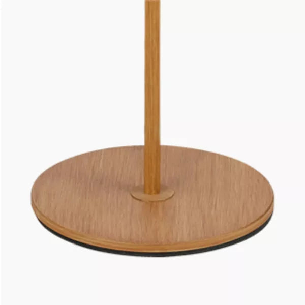 Wood Toned Finish Floor Lamp with Pleated Fabric Shade