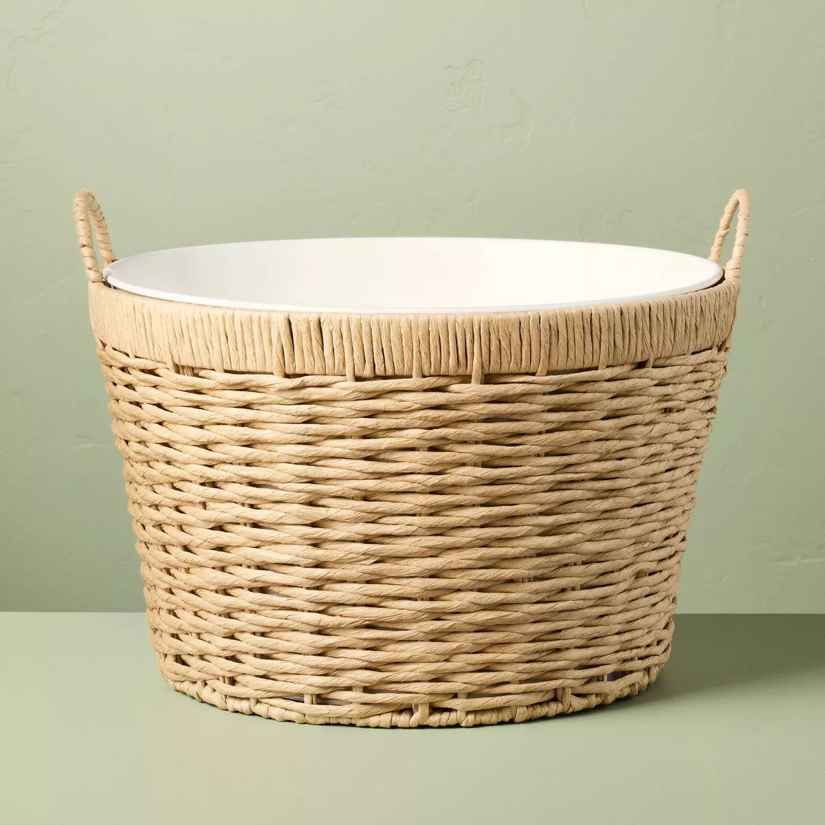16.5" W x 10.5" H Woven Beverage Basket SHOWROOM ITEM