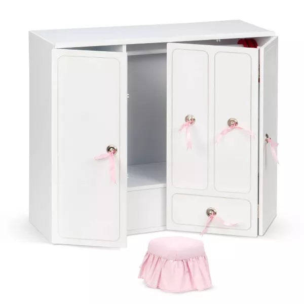 Wooden Wardrobe - Closet for Dolls