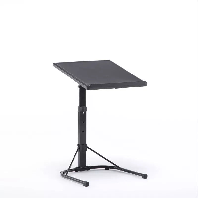 Adjustable Height Folding Tray Table Black