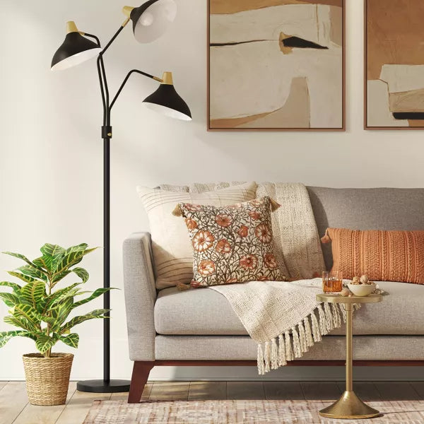 3-Head Floor Lamp Black