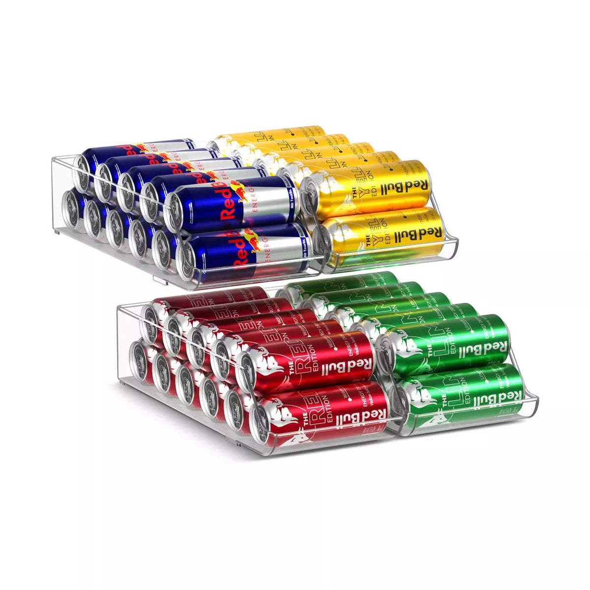4 Pack Slim Can Organizer for Fridge, Pantry, Kitchen Organization and Storage