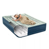 Elevated Pillow Rest Air Mattress with Internal Pump - Off-White/Blue - Queen