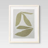 (Set of 2) Leaf Framed Wall Art Set Natural -  Botanical Drawing, Beige Frame, Vertical Display