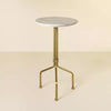 Marble and Brass Accent Side Drink Table SHOWROOM ONLY ITEM