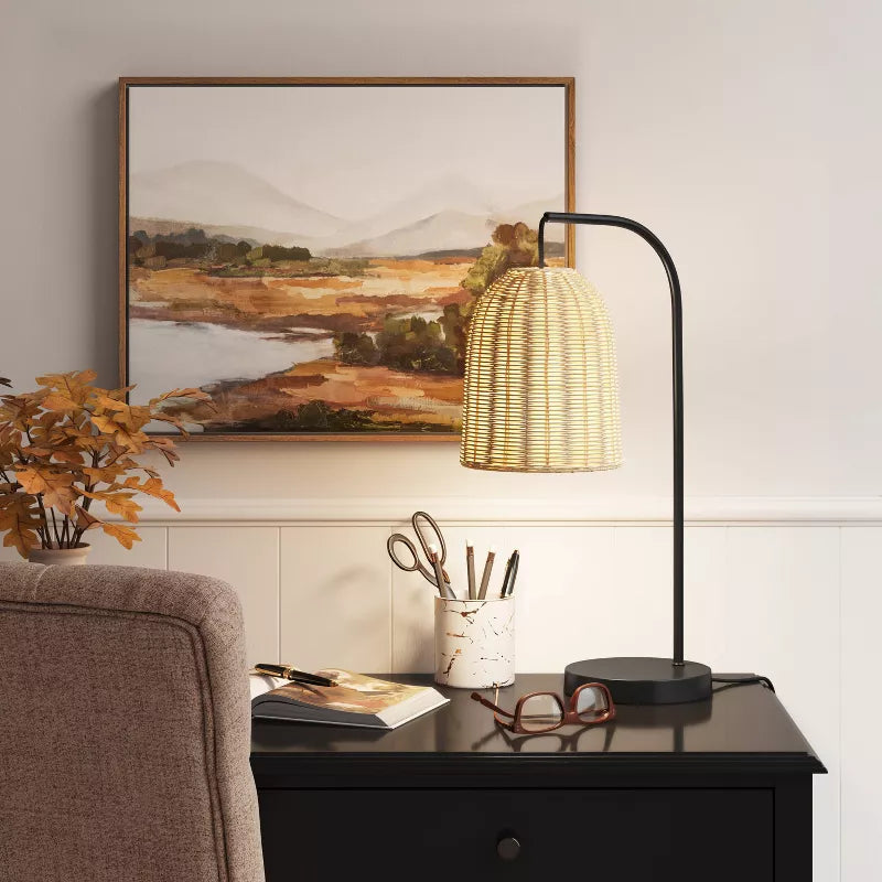 Addison Rattan Table Lamp Brown