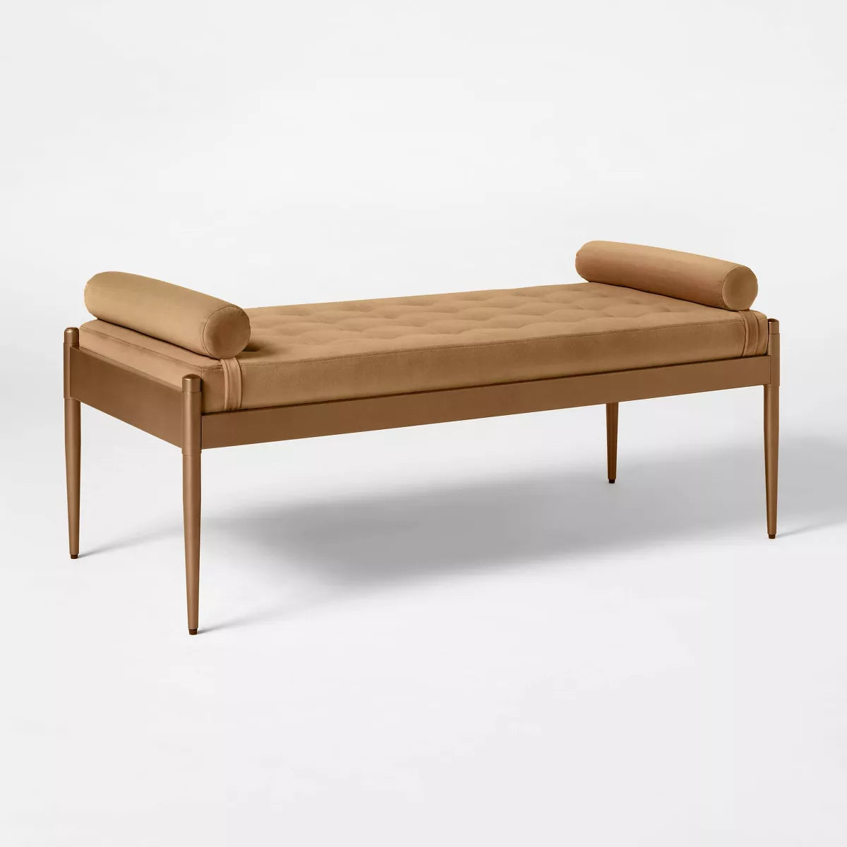Bolster Tufted Bench Beige SHOWROOM ITEM