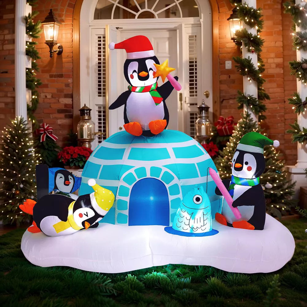 Christmas Inflatable Decor - Penguin with Igloo, final cut